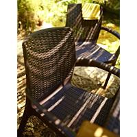 Pack x4 Silla jardín para Interior y Exterior con reposabrazos Ideal para Jardines y terrazas, apilable, Resina con Acabado de ratán Plano, Color Marrón - details 1