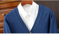 Cardigan de Punto para Hombres Vestido Suelto de Una Botónada con Cuello en V Color Sólido - details 31