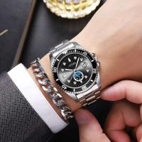 Reloj Deportivo de Acero con Correa de Cuero de Lujo Reloj de Cuarzo con Calendario para Hombres - details 5