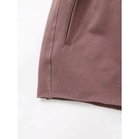 conjunto deportivo Vintage para mujer, traje de pantalones cortos sólidos, camiseta de manga corta con cuello redondo, cortos con cordón, - details 48