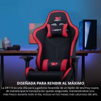 DR110 - Silla Gaming Profesional, Tejido Tejido Alta transpirabilidad, reposabrazos 4D, Ruedas silenciosas, pistón Clase 4, inclinación, cojín Lumbar y Cervical, Color Negro - details 43