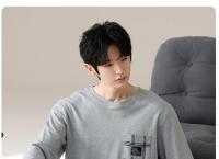 Pijamas con estampado a rayas para hombre, ropa de dormir de algodón peinado con cuello redondo, talla grande, a la moda, Y2k, otoño e invierno, 2024 - details 85