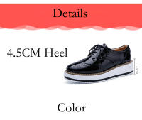 Zapatos informales de cuero genuino para mujer, zapatillas con cierre de cordones, zapatos planos Derby, Retro Brock, Oxfords - details 4