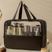 Bolsa De Maquillaje Transparente Y Resistente Al Agua De PU Gran Capacidad Bolsa De Almacenamiento Para Viajes Y Uso Diario - details 1