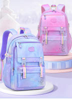 Mochila escolar primaria para niñas en rosa y morado, mochila para libros de estudiantes, mochila impermeable para la escuela, regalo para niños - details 0