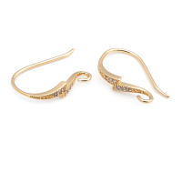 Ganchos de Pendientes de Brasso Dorado 18K con Zirconia Accesorios de Joyería DIY de Alta Calidad para Mujeres - details 5