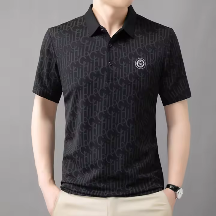 Moda de Verano 2025 Camiseta Polo de Manga Corta para Hombres de Alta Gama - 1
