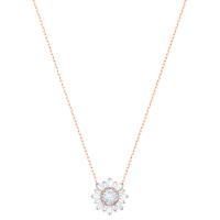 Collar de Cristal Chapado en Oro Rosa Plata Transparente Piedra de circón Collar con Je de Sol Joyería Regalo del Día DE LA Madre para Mujer - details 0