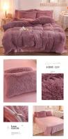 Juego de ropa de cama de lujo, edredón de terciopelo de visón Kawaii, con sábanas, individual y doble, color rosa cálido, para Otoño e Invierno - details 20