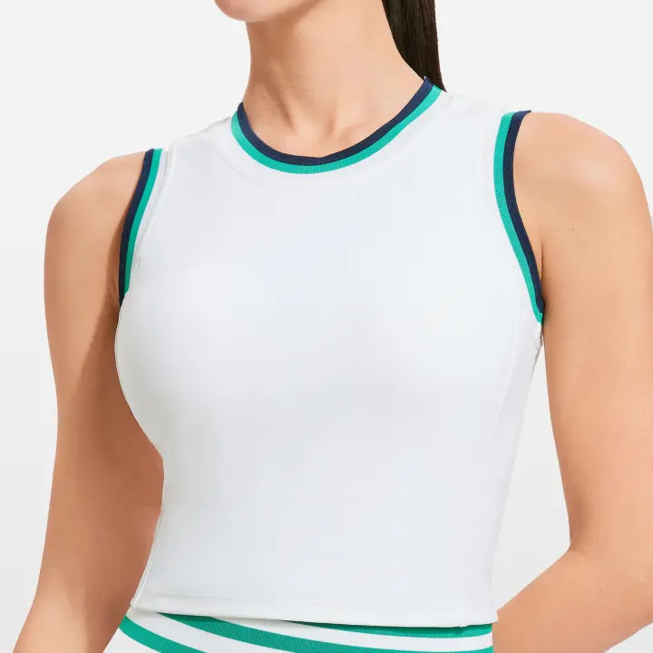 Sujetador deportivo de yoga de manga corta de una copa de malla transpirable para mujer - 1