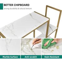 Estantería Dorada de 6 Niveles Moderna de 71 Pulgadas con 12 Estantes Almacenamiento de Mármol Sintético para Sala de Estar, Dormitorio - details 2