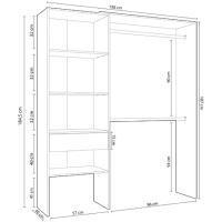 Armario Vestidor Reversible 4 Baldosas y Cajón Acabado en Blanco Artik y Roble - details 2