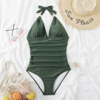 Trajes de Baño de Una Pieza para Mujer, Bañador elegante, Reductor, Halter, Playa, Verano, Push Up, Aprieta Barriga, Tankinis - details 30
