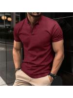 Camiseta polo de manga corta con botones para hombre, estilo deportivo, cuello Henry, verano 2025. - details 4