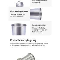 Tazas telescópicas portátiles de acero inoxidable y metal para acampar al aire libre, tazas plegables, tazas para bebidas. - details 4