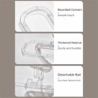 Soporte para papel de cocina con ventosa montado en la pared, bolsa de mantenimiento de frescura extraíble reutilizable, estante de almacenamiento de película, giratorio multifuncional - details 6