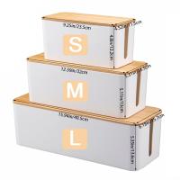 Organizador de enchufe de cargador blanco con acabado de cables de escritorio, caja de almacenamiento de cables a prueba de polvo, caja de cables, caja de regleta, contenedor de almacenamiento de línea - details 0