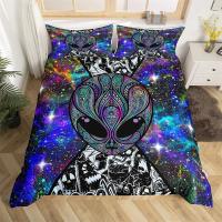 Juego de Ropa de Cama Espacial para Niños con Cubierta de Edredón de Estrellas de Universo Azul Tamaño Completo/Queen/King para Niños Niñas Adolescentes - details 17