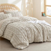 Bedsure-Juego de edredones bohemios, conjunto de cama con bordado elegante y desgastado, suave, Jacquard, Twin, Full, Queen y King - details 4