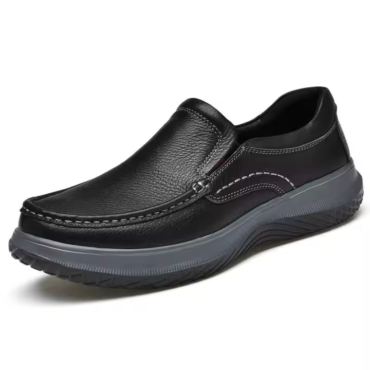 Nuevos zapatos de vestir de negocios de la más alta calidad 2025 hechos de cuero puro para hombres, carne de res, zapatos casuales, marca italiana - 1