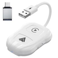 Adaptador inalámbrico 2 en 1 para CarPlay y Android, Dongle inalámbrico para Carplay con cable y Android (blanco) - details 0