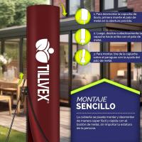 Parasol Excentrico de Sombrilla con 32 Luces LED Solar Giratorio 360º, Protección UV - details 26