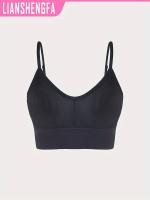 Sujetador deportivo clásico sin espalda con cuello halter y yoga acanalado de punto para cultivo de cabello. - details 16