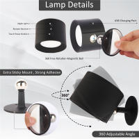 Luces de Pared LED RXUNS Lámpara de Esquina Cargable y Recargable 2000mAh Rotación de 360° - details 2