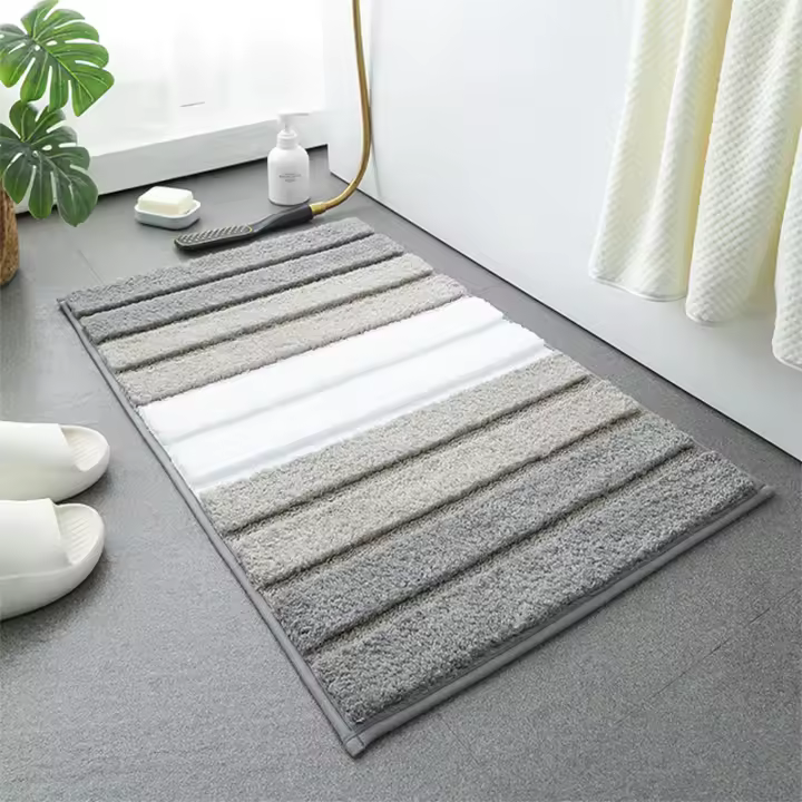 Alfombra de baño súper absorbente, lavable, antideslizante, de fibra finísima, espuma gruesa, alfombrilla de goma para uso doméstico y hotelero. - 1