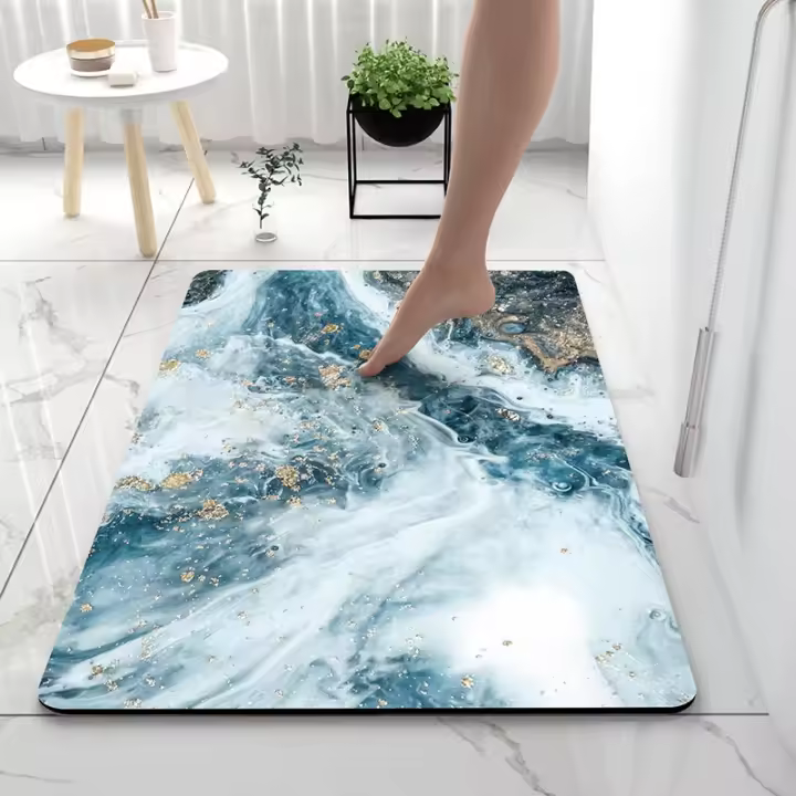 Alfombras de baño suaves de tierra de diatomeas, alfombrilla súper absorbente para inodoro, alfombrillas para pies de puerta, alfombrilla de goma antideslizante para ducha - 1