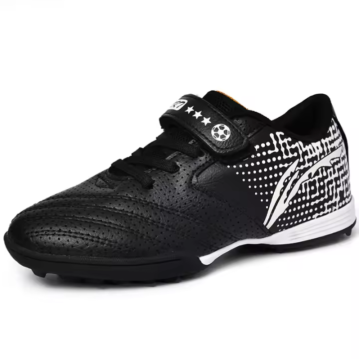 Zapatos de fútbol para niños, botas de fútbol TF de cuero antideslizante - 1