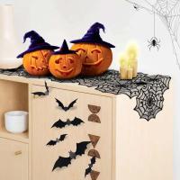 Decoración de camino, camino de mesa de tela de araña negra para mesa de cocina, decoración interior de Halloween, 1 pieza. - details 4