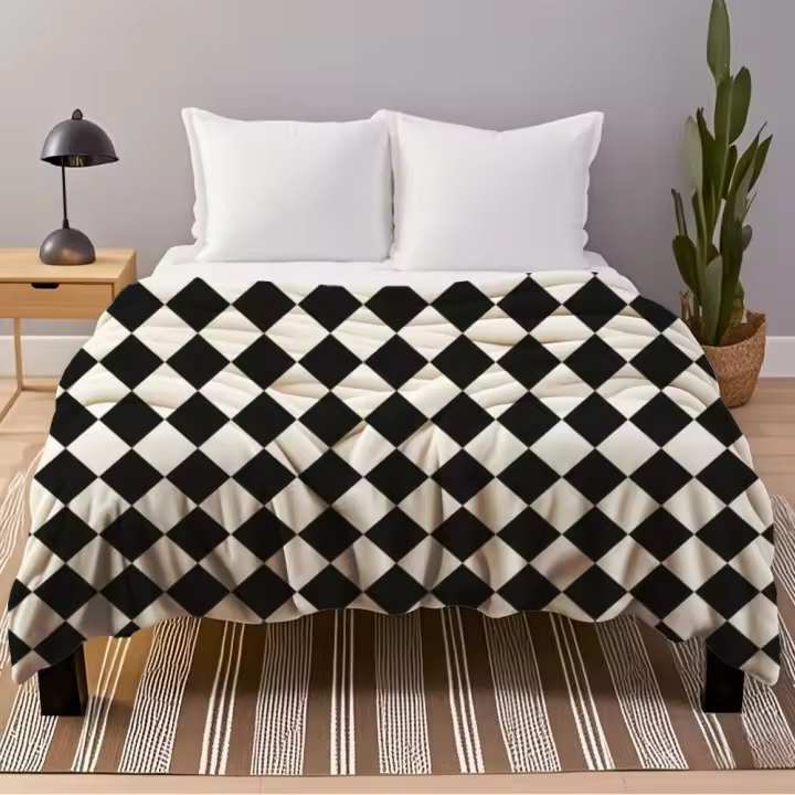 Manta de franela suave, nueva Manta de pistacho de bisonte con ropa de cama de hospitalidad resistente a las arrugas, mantas Art Deco para parejas - 1