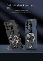 Funda transparente a prueba de golpes con soporte magnético de lujo para Samsung Galaxy S25 S24 Ultra S23 S22 Plus, funda trasera de cuero de oveja - details 2