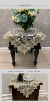 Mantel cuadrado de tela blanca, cubierta de comedor de encaje bordado, mesa Juppe wer, manteles elegantes, toallas - details 5