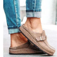 Zapatos Retro sin cordones para mujer, zuecos planos cómodos, informales, talla grande, verano, 2024 - details 9