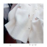 Cárdigan de punto coreano para primavera y otoño, suéter versátil francés dulce y suave con cuello redondo y glutinoso - details 3