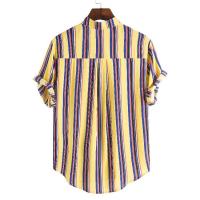 Camisa de manga corta con estampado de cuello hawaiano para hombre, forro floral, 2020 - details 10