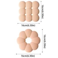 Accesorios de cocina, almohadilla de aislamiento térmico de silicona, posavasos antideslizante antiescaldado, tapete para olla grueso redondo/cuadrado, vajilla, 2 uds. - details 0