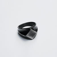 Vintage viento accesorios popular liso cuatro lados cepillado anillo para hombres moda acero inoxidable anillo - details 4