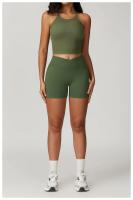 Pantalones cortos de Yoga sin costuras para mujer, ropa deportiva para Fitness, levantamiento de glúteos, gimnasio, correr - details 6