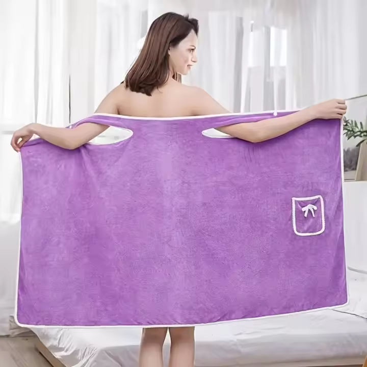 Toalla de Baño de Secado Rápido Microfibra Absorbente Lavable Ideal para Mujer y Niñas - 1