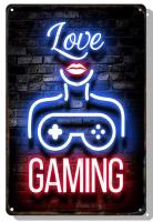 Gamepad cartel de Metal con letras luminosas de neón, cartel decorativo de hojalata, placa de arte de pared para sala de juegos, estética moderna para el hogar, 8X12 pulgadas - details 4