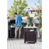 Mueble Barbacoa Grande para terraza o jardín Exterior con Ruedas, Capacidad 207 litros, Color Marrón - details 14