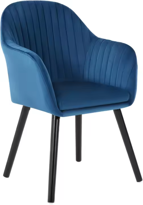 Silla de Comedor Estilo Vintage Juego de 1, Silla Cocina, Silla Nordica con Respaldo y Reposabrazos, Tela Pana, Estructura de Madera, Sillas para Tocador, Escritorio, Crema, EZS26cm-1 - 1