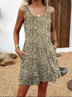 NOVEDAD DE VERANO 2025, vestido estampado con cuello en V y cuello redondo para mujer - details 1