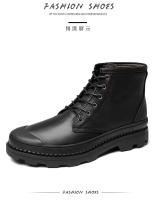 2024 Botas Para Perro Vestido de cuero real con forro de piel negra para botines cálidos para hombre - details 8