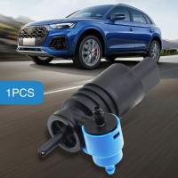 Bomba de lavado para parabrisas delantero de coche, accesorios de Motor de pulverización de agua con ojales de goma, repuesto 1J6955651 1K6955651 1T0955651A, Compatible con Volkswagen, Audi, Skoda (negro y azul), 1 unidad - details 3