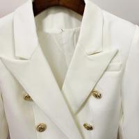 Chaqueta de diseñador de alta calidad para mujer, chaqueta clásica con doble botonadura y botones de León de Metal, talla exterior, S-5XL, 2025 - details 7