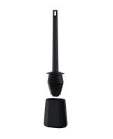 Escobillas de Baño Negro Escobillero de Silicona, Cepillo Toilet Plana de Mango Largo, Escobilla WC Silicona, sin Esquinas Muertas, Montado en la Pared y Vertical para el Baño (Negro) - details 0